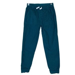 Hanna Andersson Kids Dark Teal Green Corduroy Joggers Elastic Waist Sz 10